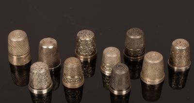 Appraisal: Ten silver thimbles Henry Griffith Son Birmingham - - and