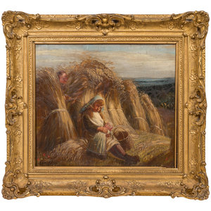 Appraisal: Robert Braithwaite Martineau British - In the Haystacks oil on