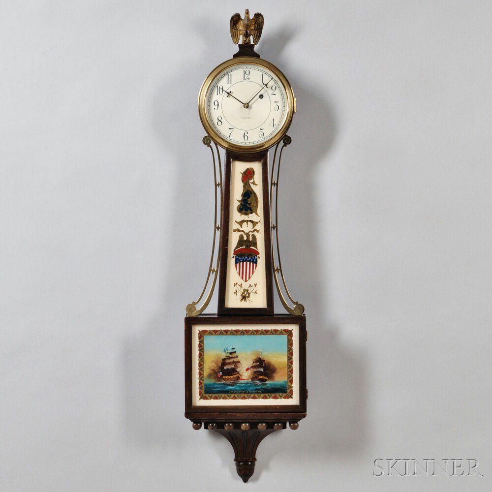 Appraisal: Chelsea Banjo Clock Boston no the mahogany case with half-round