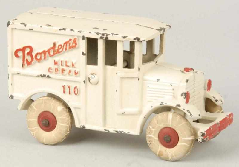 Appraisal: Cast Iron Hubley Bordens Milk Truck Toy Description Circa s