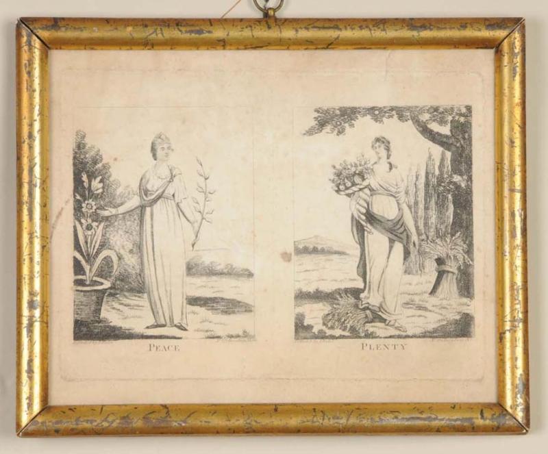 Appraisal: Engraving Titled Peace Plenty Description Late th Century Published by