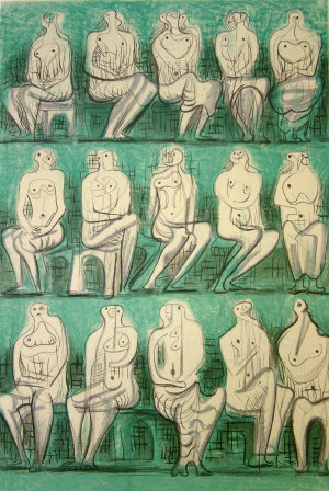 Appraisal: After Henry Moore - - ''Studies For Sculpture Green Background''