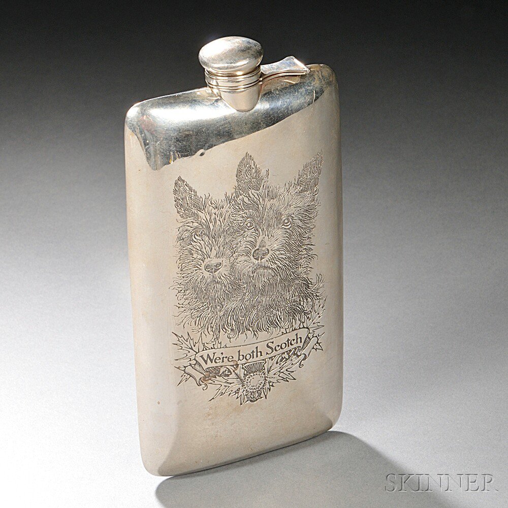 Appraisal: William B Kerr Co Sterling Silver Flask Newark New Jersey