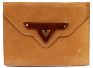 Appraisal: VALENTINO LEATHER BAG VALENTINO LEATHER BAG W Beige leather envelope