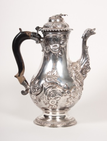 Appraisal: George II sterling silver coffee pot hallmark of William Shaw