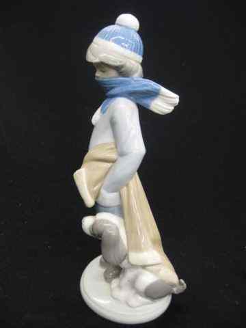 Appraisal: Lladro Porcelain Figurine ''Winter'' - '' boy with his dog