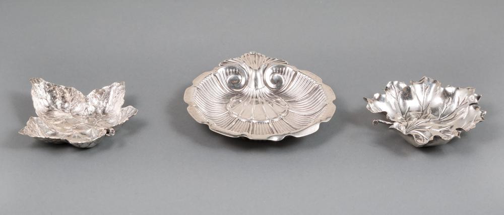 Appraisal: Buccellati Sterling Silver Ivy Leaf and Geranium Leaf Dishes together