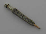 Appraisal: A novelty retracting pencil in white and yellow metal with