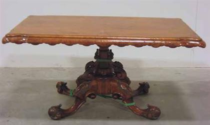 Appraisal: Victorian acanthus carved table th th century H in W