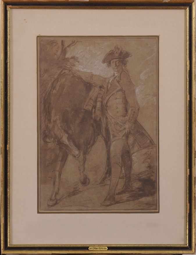 Appraisal: AFTER SIR JOSHUA REYNOLDS GENTLEMAN AND HIS MOUNT Chalk and