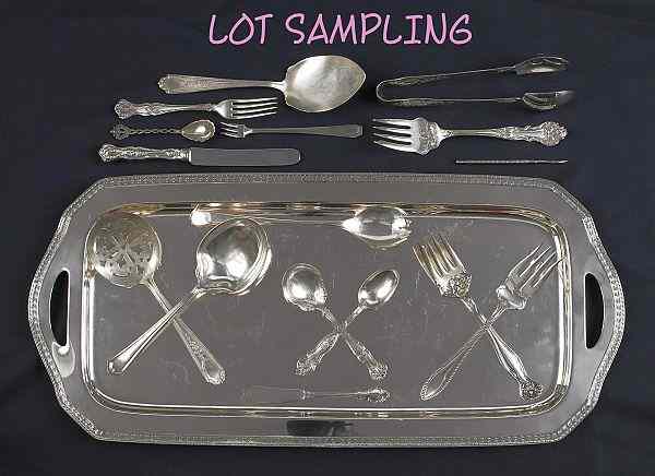 Appraisal: Collection of silver plate to include a tea service by