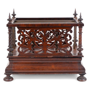 Appraisal: A Regency Fret Carved Rosewood Canterbury TH CENTURY Height x