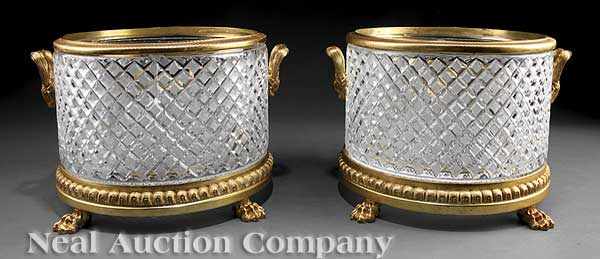 Appraisal: A Pair of Charles X-Style Cut Glass and Gilt Bronze-Mounted