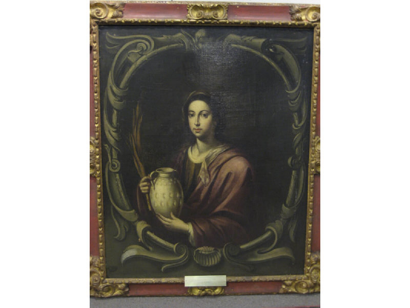 Appraisal: SICILIAN SCHOOL SAINT RUFINA oil on canvas lined framed x