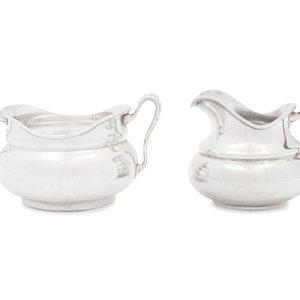 Appraisal: An American Silver Sugar and Creamer Set Roger Williams Silver