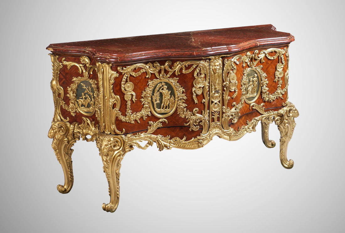 Appraisal: AFTER ANTOINE GAUDREAU LOUIS XV STYLE MOUNTED COMMODE An exquisite