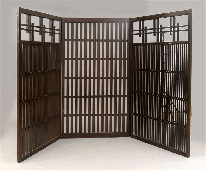 Appraisal: Japanese Meiji-Period Zelkova Wood Three-Panel Sliding Door x in