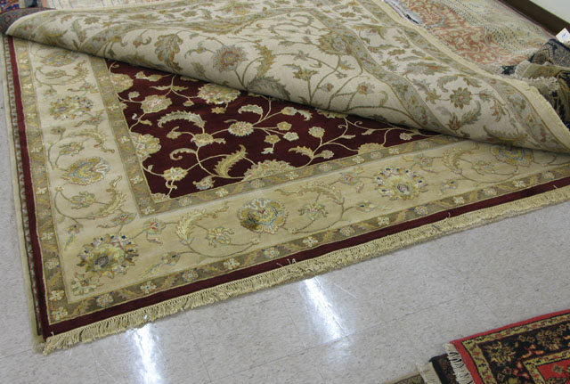 Appraisal: FINE ORIENTAL SILK AND WOOL CARPET Persian Isfahan design the