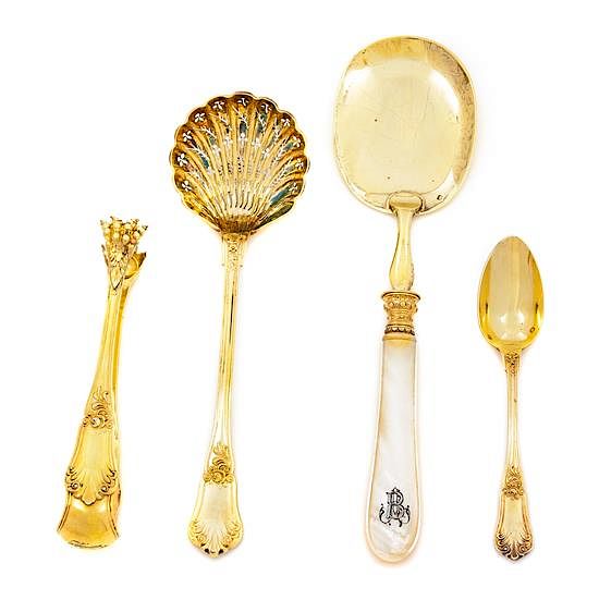 Appraisal: A French Silver-Gilt Dessert Service Pierre Queille Paris Late th