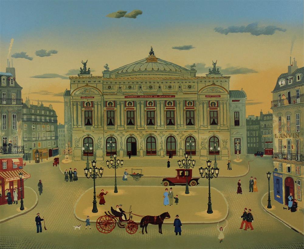 Appraisal: MICHEL DELACROIX FRENCH - PARIS OPERA HOUSE and SNOWY STREET