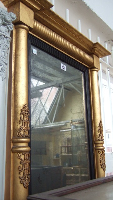 Appraisal: A th century gilt framed wall mirror the inverted breakfront