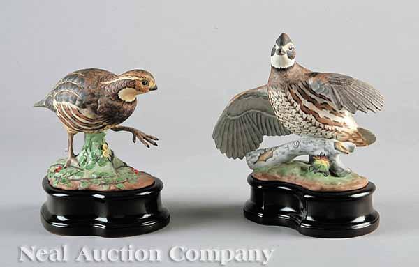 Appraisal: A Pair of Boehm Porcelain Bob White Quail Male and