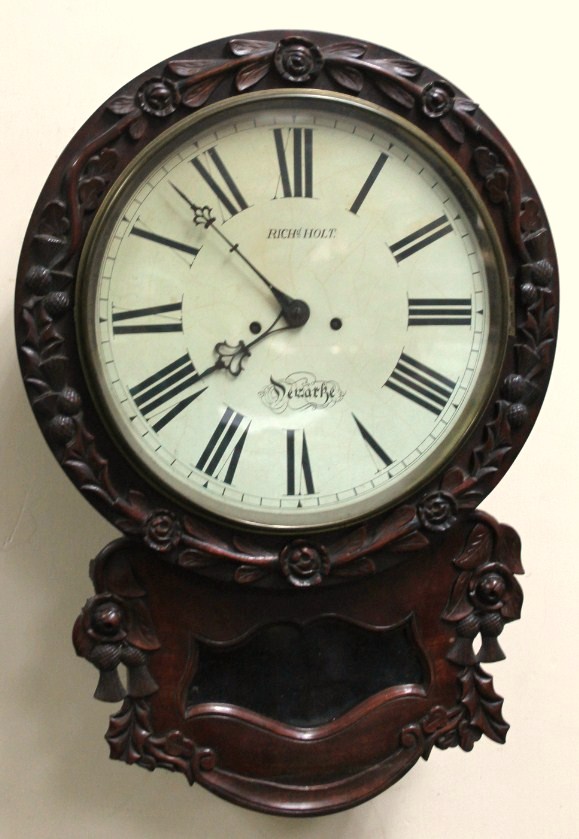 Appraisal: A mid- thC mahogany cased wall clock the cm dia