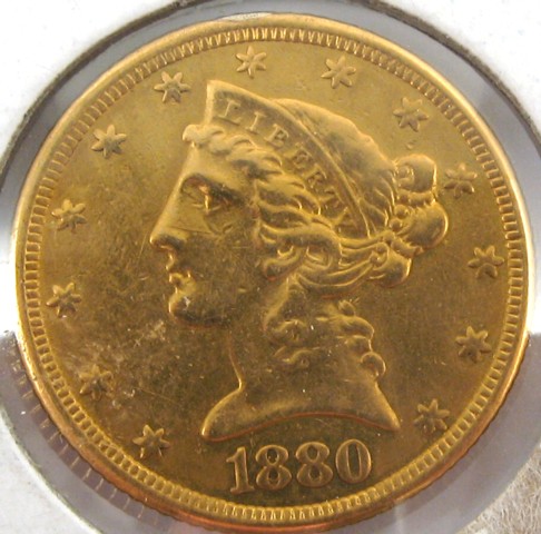 Appraisal: U S FIVE DOLLAR GOLD COIN Liberty head type -P