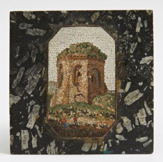 Appraisal: Russian Micro Mosaic th c of a church and figu