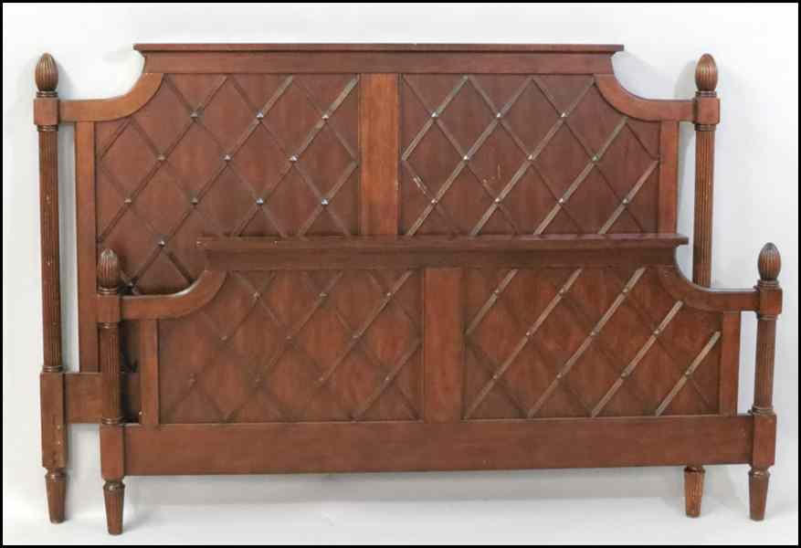 Appraisal: CONTEMPORARY MAHOGANY BED Comprised of a headboard '' x ''