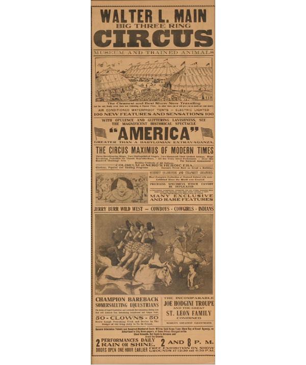 Appraisal: Early th Century Walter L Main Traveling Circus broadside advertisement