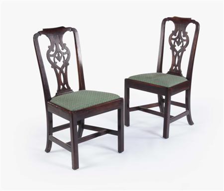 Appraisal: A set of six George III laburnum dining chairs In