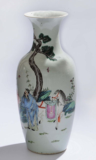 Appraisal: A CHINESE PORCELAIN OVOID FORM VASE decorated in the famille