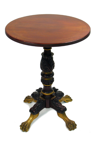 Appraisal: PERIOD EMPIRE MAHOGANY LAMP STAND American c - having a