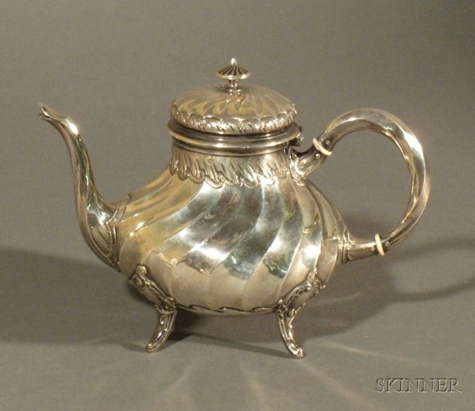 Appraisal: French Silver Teapot second half th century maker's mark HS