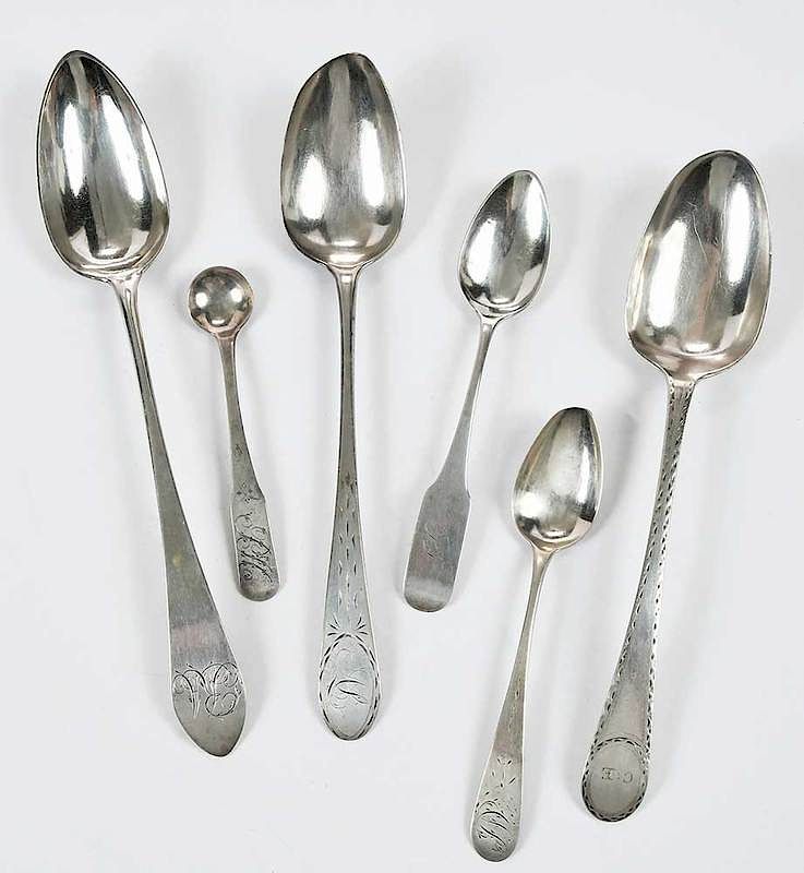 Appraisal: New York Coin Silver Spoons American late th th century