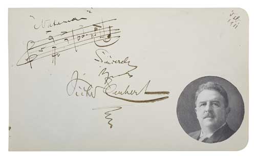 Appraisal: HERBERT VICTOR Autograph Musical Quotation Signed and Inscribed Sincerely Yours