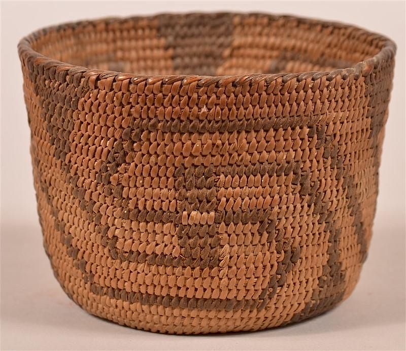 Appraisal: Antique Apache Indian Basket Antique Apache Indian Basket Designs worked