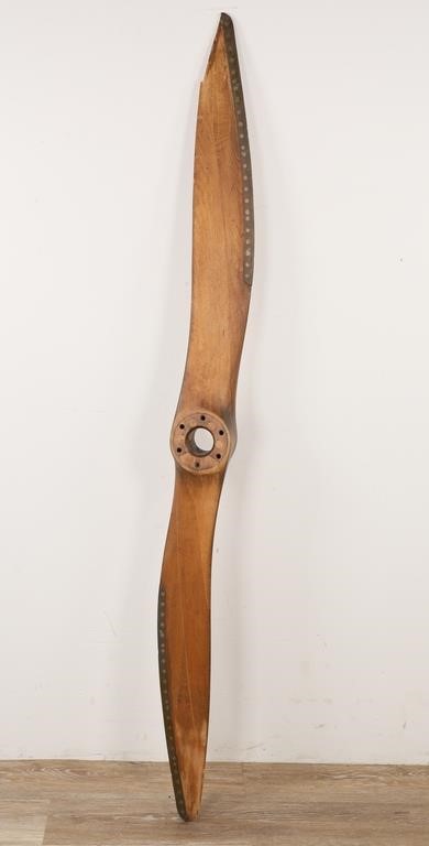 Appraisal: Wooden propeller with brass edges to each side Stamped D