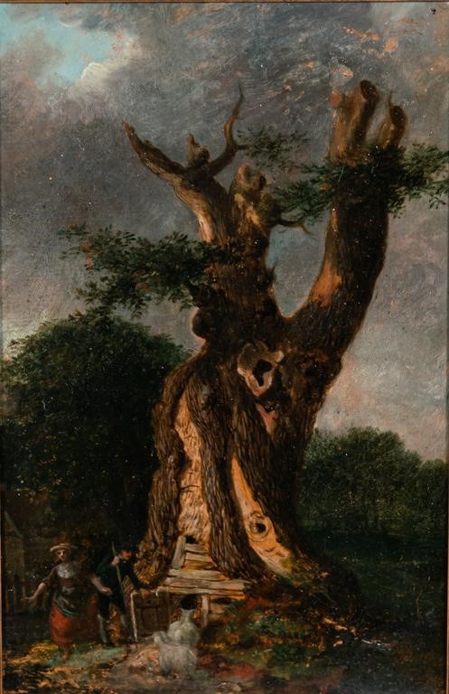 Appraisal: th th century oil on wood panel The Old Tree