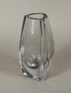 Appraisal: Baccarat Crystal Vase Baccarat crystal vase tri-lobed form marked on