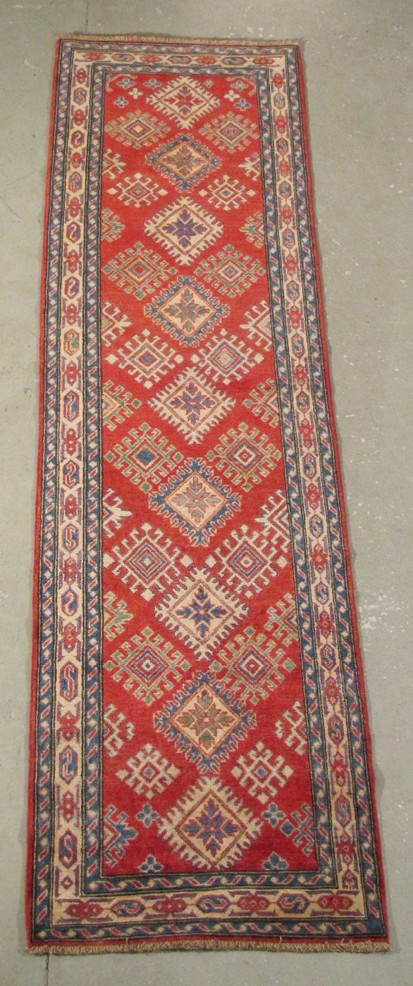 Appraisal: ORIENTAL RUG CAUCASIAN DESIGN RUNNER ' x ' Diamond and