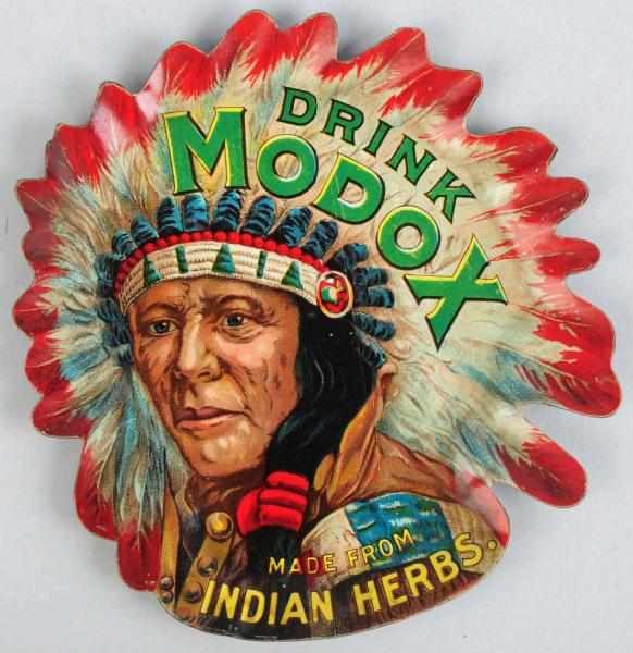 Appraisal: Modox Indian Chief Die-Cut Tip Tray Nice detail and color