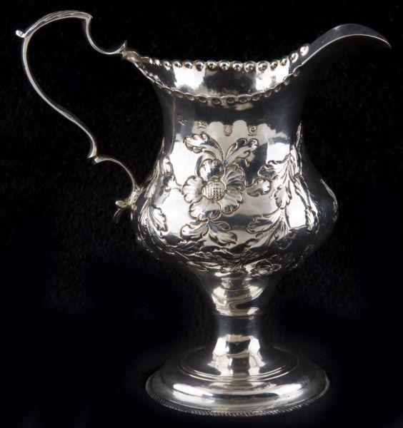 Appraisal: George III Sterling Cream Jug by Hester Bateman London hallmarks