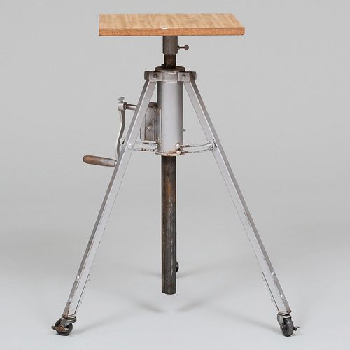 Appraisal: MID CENTURY MODERN METAL-MOUNTED LAMINATE ADJUSTABLE SCULPTOR'S STAND x x