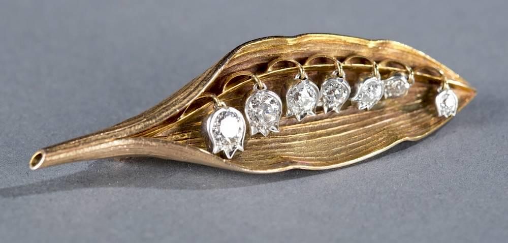 Appraisal: Lily of the Valley th th c diamond brooch A