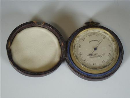 Appraisal: A Victorian gilt metal pocket aneroid barometer By Bryson Edinburgh