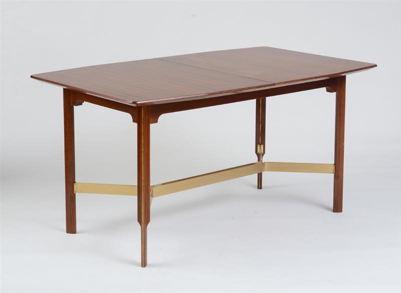 Appraisal: DINING TABLE ITALIAN One leaf walnut and brass x x