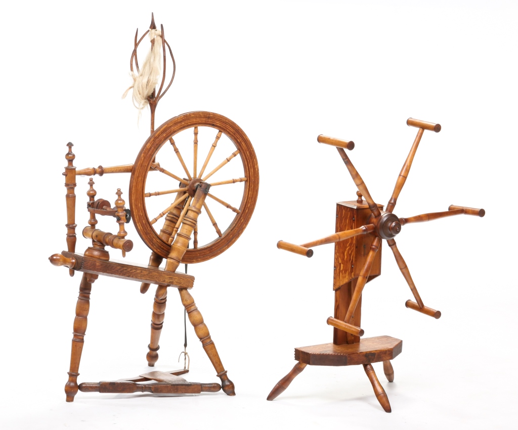 Appraisal: SPINNING WHEEL AND YARN WINDER American or English th century