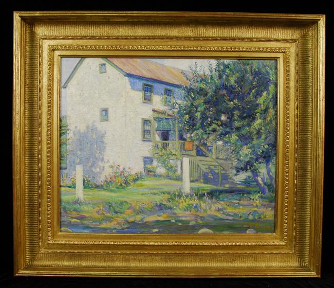 Appraisal: N LOUDEN American th century PENNSYLVANIA HOUSE oil on canvas